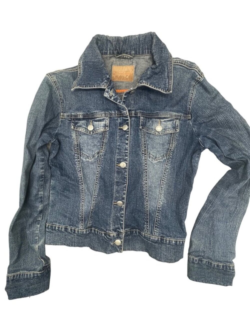 Women's street one jean button up jacket blue pocket European 38 us small READ